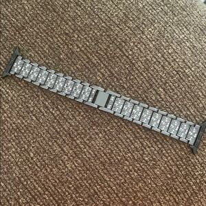 Silver Rhinestone Watch Band